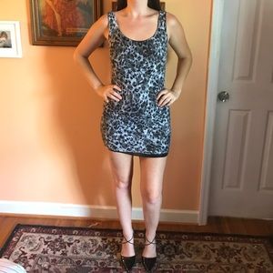 Wet seal grey leopard print dress