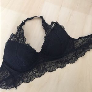 Lacy Padded Halter Bralette
