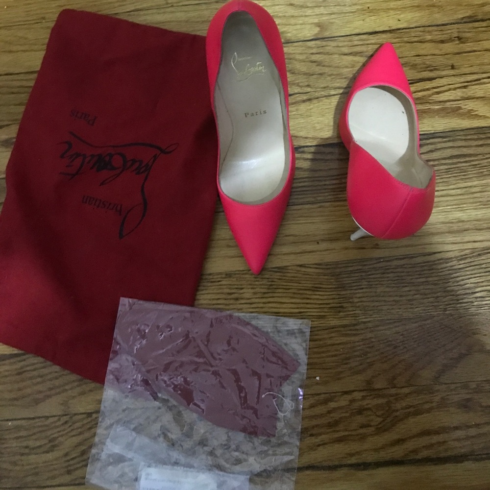 Auth Christian Louboutin So Kate pink 120mm Sz38