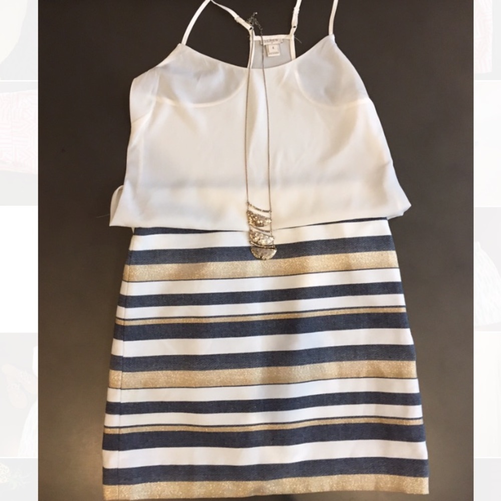 🛍 J. Crew Factory Shiny-Strip Mini Skirt