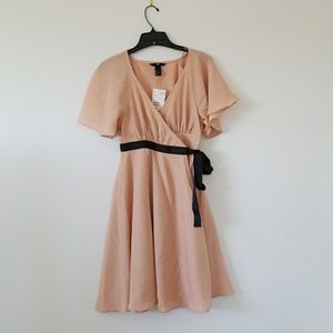 New! Flirty blush wrap around H&M dress