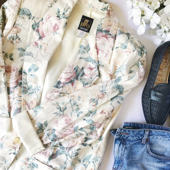 Sun Moire Jackets & Blazers - Vintage 80s Sun Moire Floral Jacket