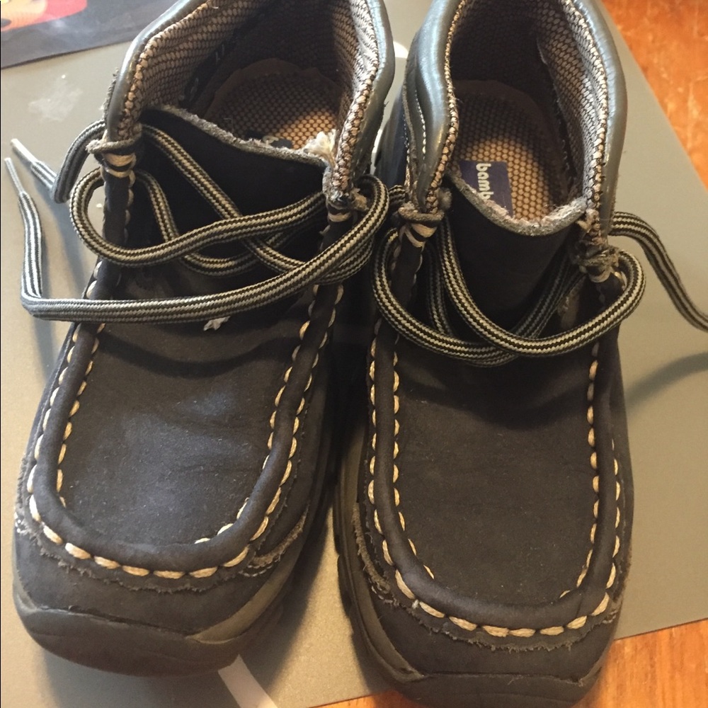 Bambino kids blue leather shoes boots 12/13
