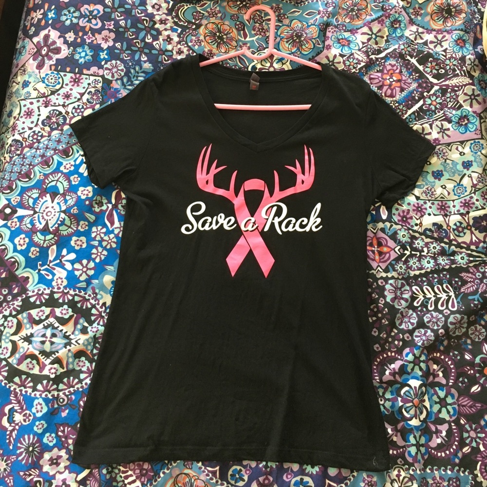 "Save a Rack" breast cancer awareness shirt 🌷🎗