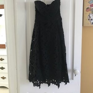 Black lace midi dress