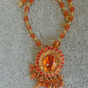 Orange pendant necklace