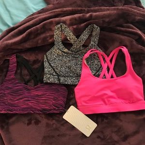 3 Lulu Lemon Sports Bras size 2
