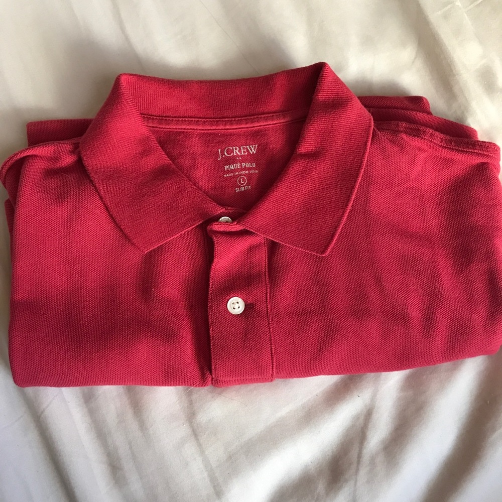 Men's J. Crew Pique Polo Red L