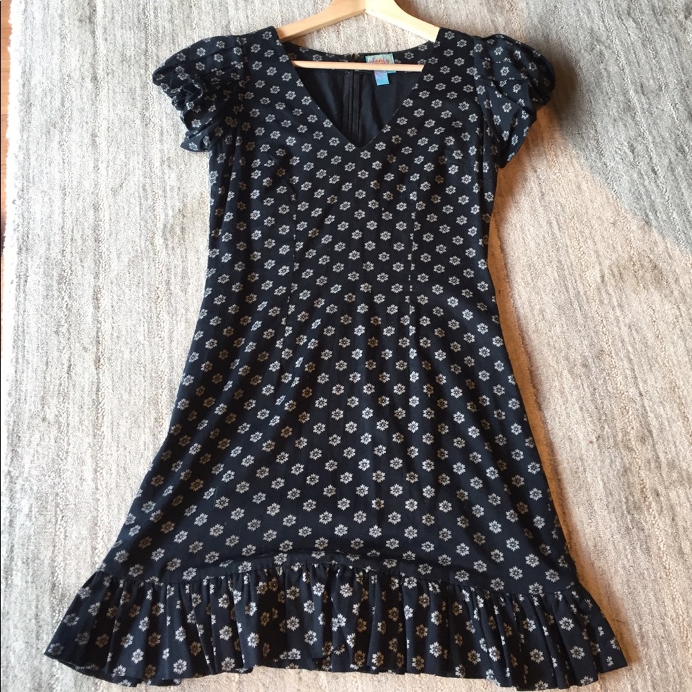 Tracy Reese black floral print sundress