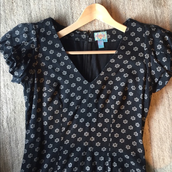 Tracy Reese black floral print sundress - Picture 3 of 5