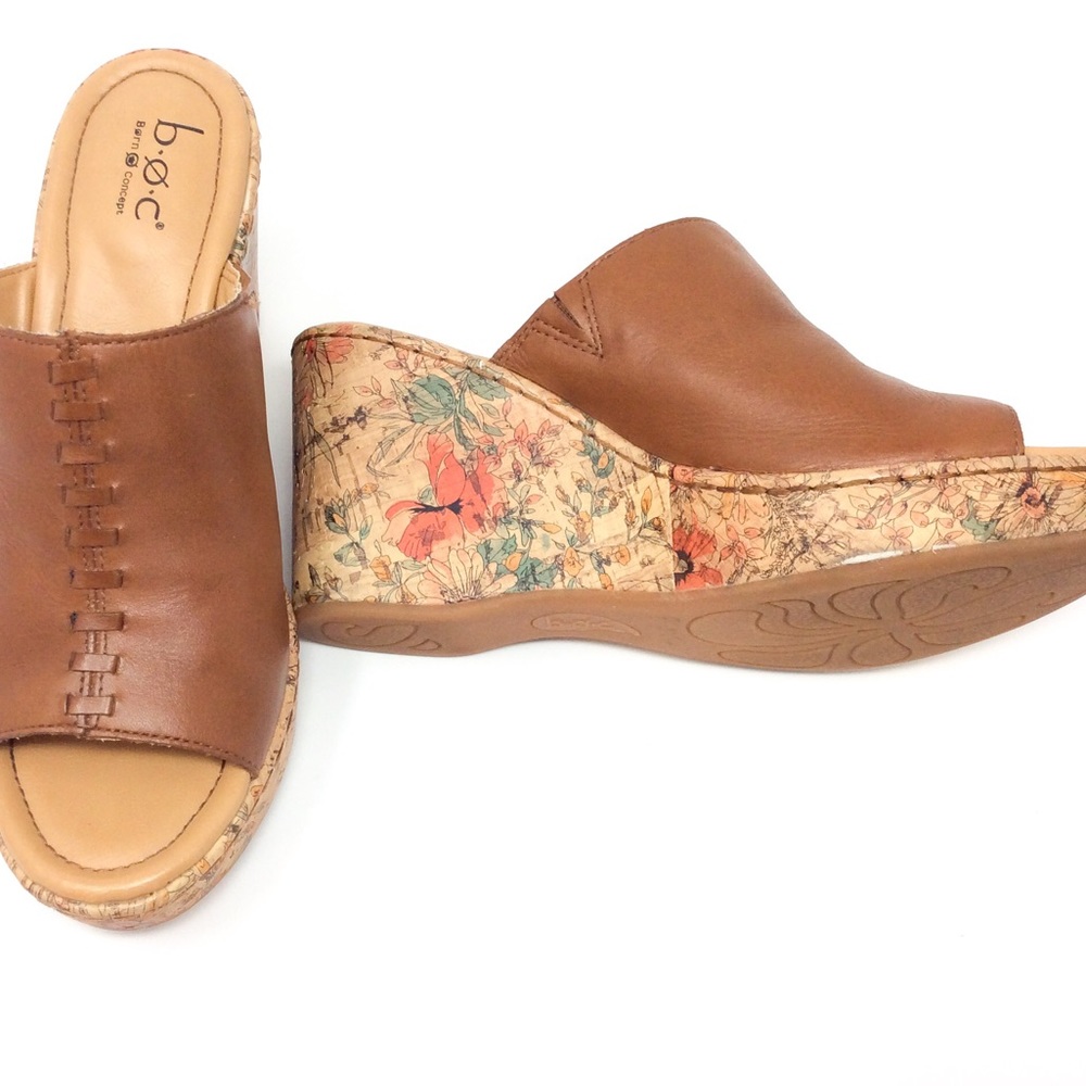 B.O.C by Born "Dianna" Cork Platform Leather Wedge