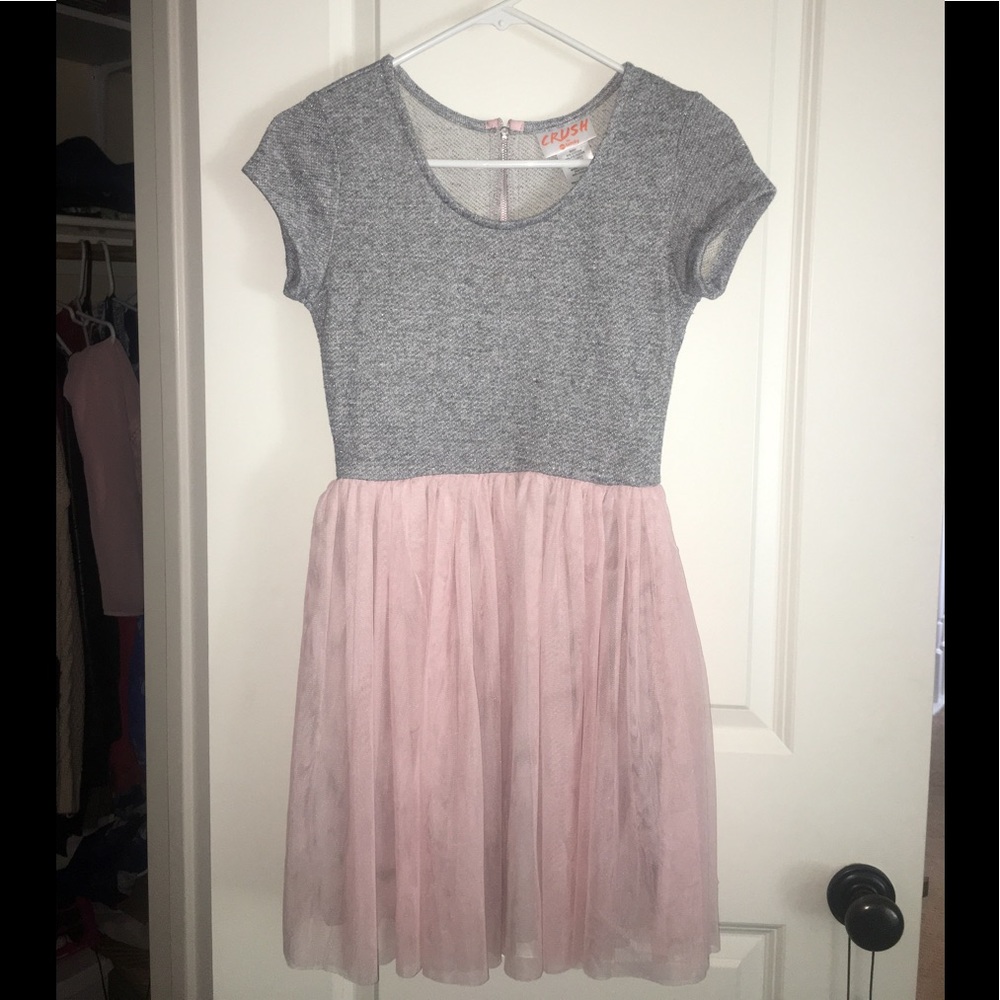 Semi-formal shimmery A-line dress with zipper back