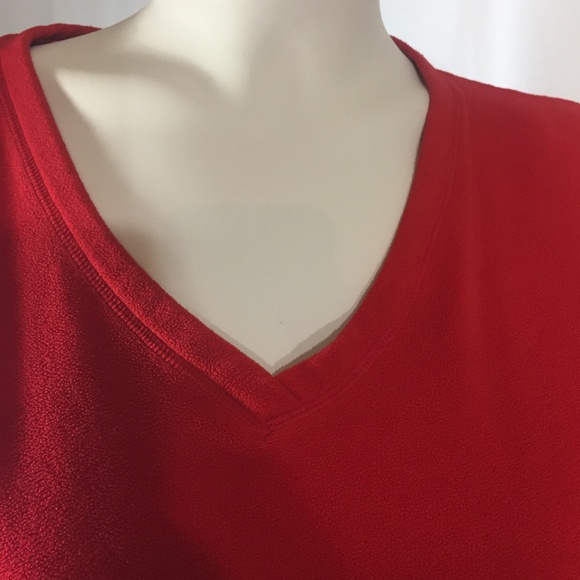 Comfy oversized Soft Red Fuzzy Velour Sweatshirt - Picture 2 of 6