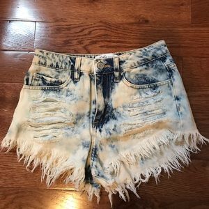 Dark washed jean shorts