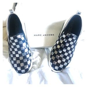 MARC JACOBS silver sequin mercer skate sneaker