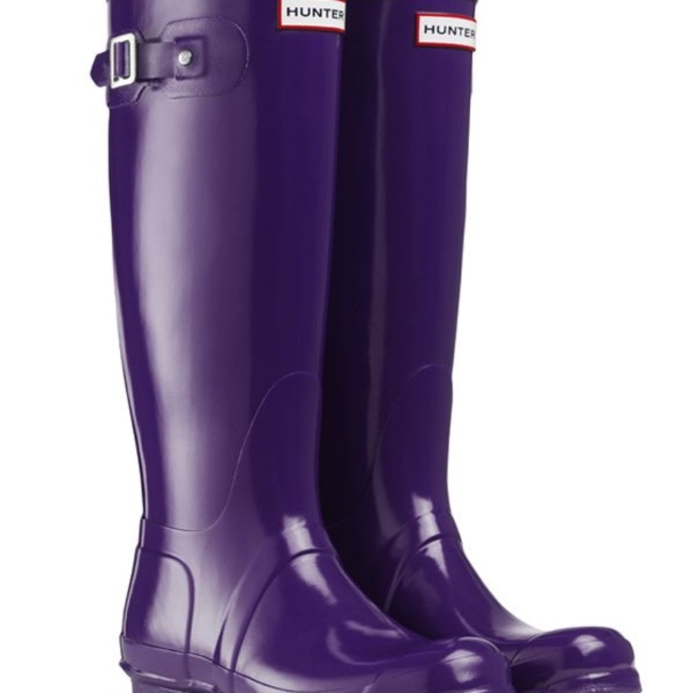 Tall Hunter boots - glossy purple