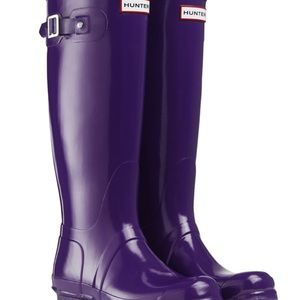 Tall Hunter boots - glossy purple