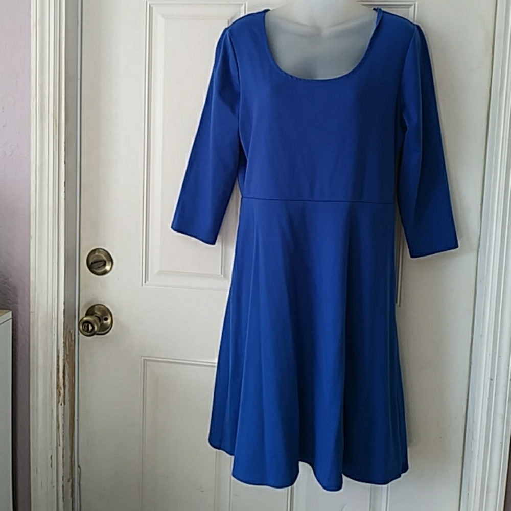 Royal blue 3/4 sleeve dress