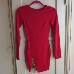 Red party dress