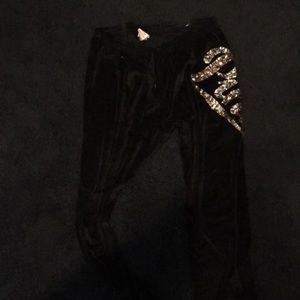 Victoria's Secret  black velour sweatpants sz L