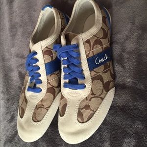 WORN ONCE blue accent COACH sneakers