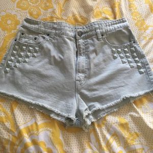 BDG high rise Dree cheeky shorts teal blue size 31