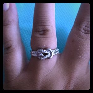 Swarovski crystal knot ring