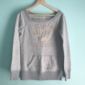 Grey Abercrombie Wide Neck Sweater