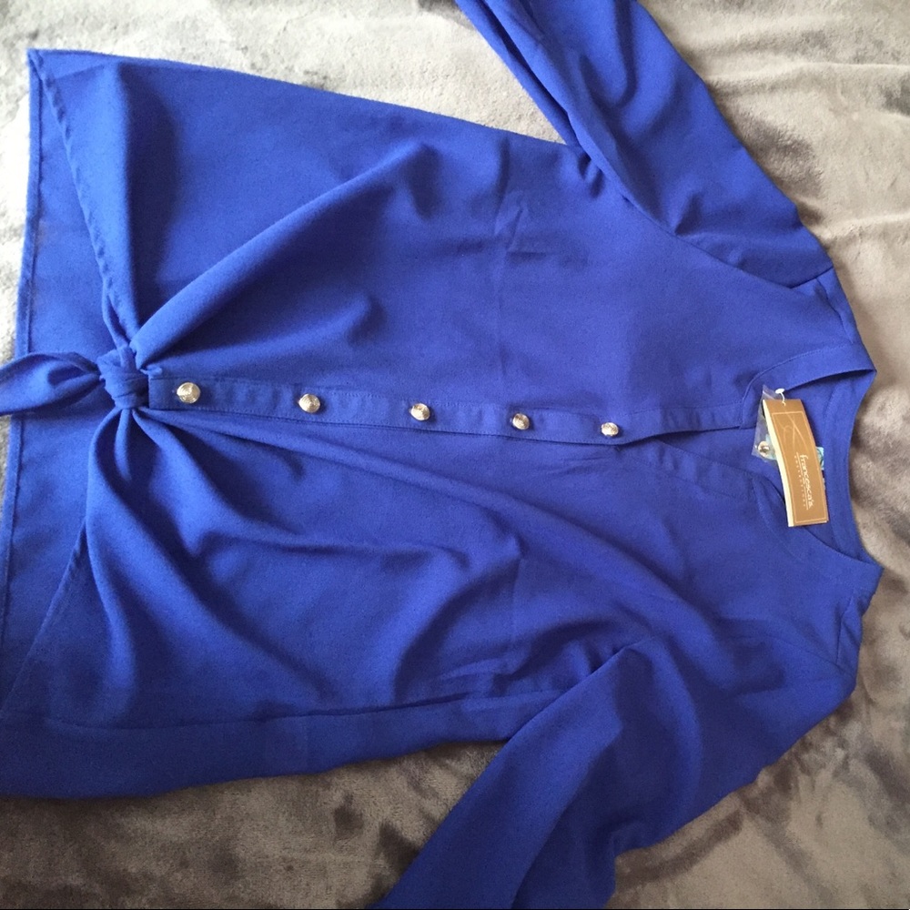 TAGS ATTACHED NEVER WORN blue Chiffon dress shirt