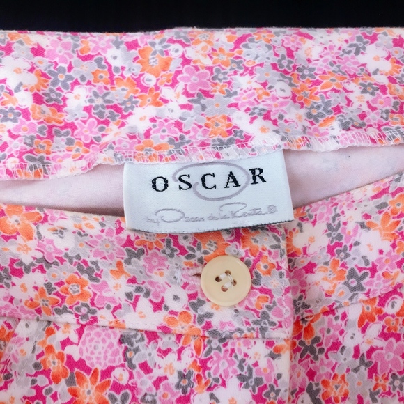 Oscar de la Renta Cotton Silk Cropped Pink Pants - Picture 6 of 6