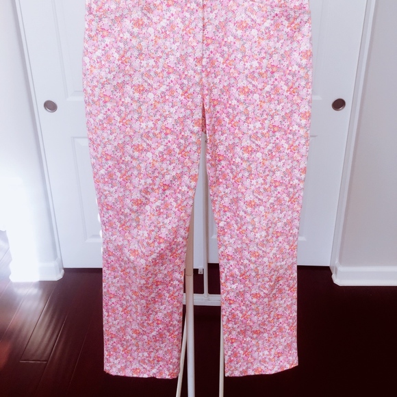 Oscar de la Renta Cotton Silk Cropped Pink Pants - Picture 2 of 6