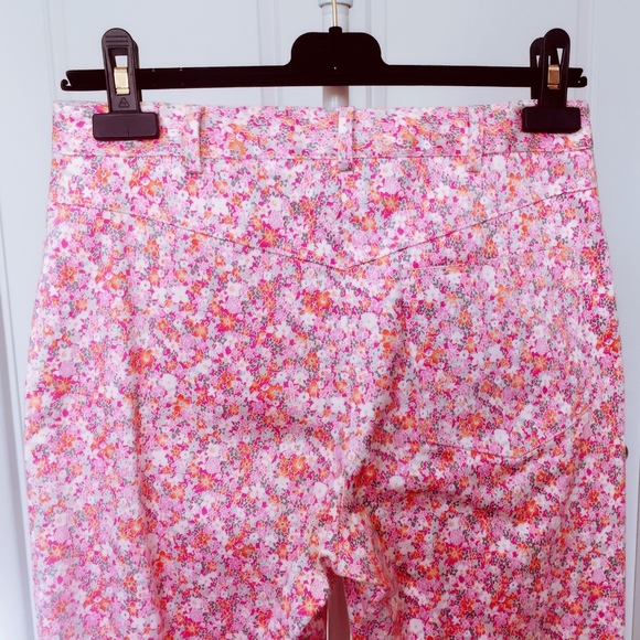 Oscar de la Renta Cotton Silk Cropped Pink Pants - Picture 5 of 6