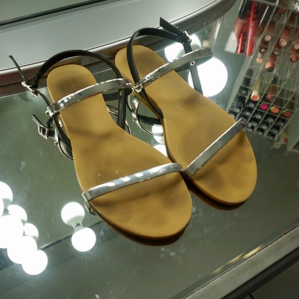 Black Silver Sandals