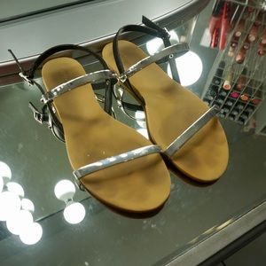 Black Silver Sandals