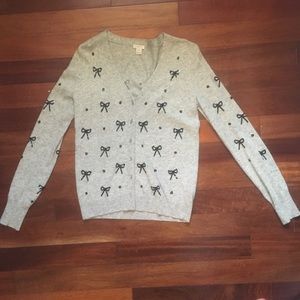 J.Crew sequin bow cardigan