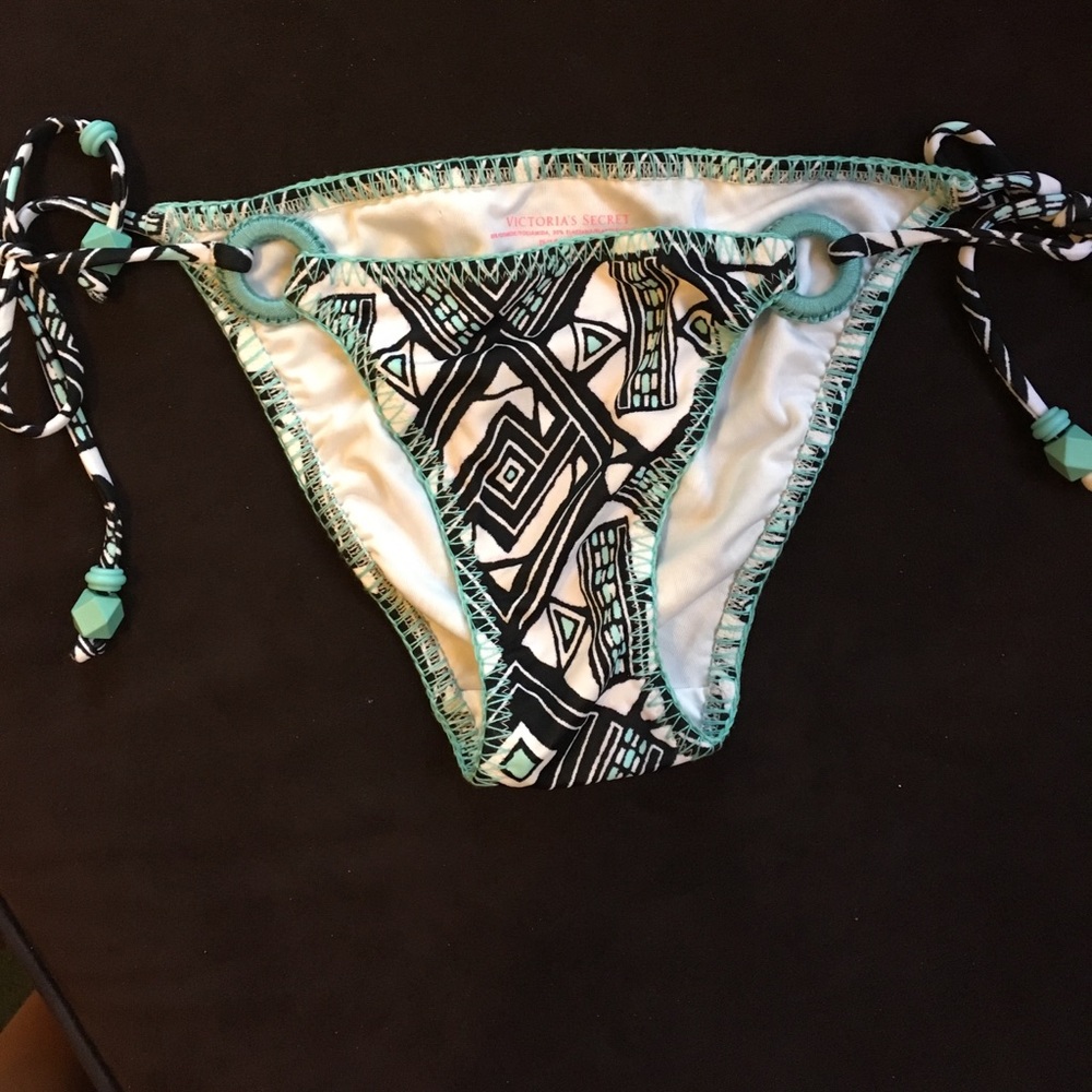 Victoria's Secret black/turq swim bottom, size xs