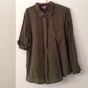 Drapey olive green blouse