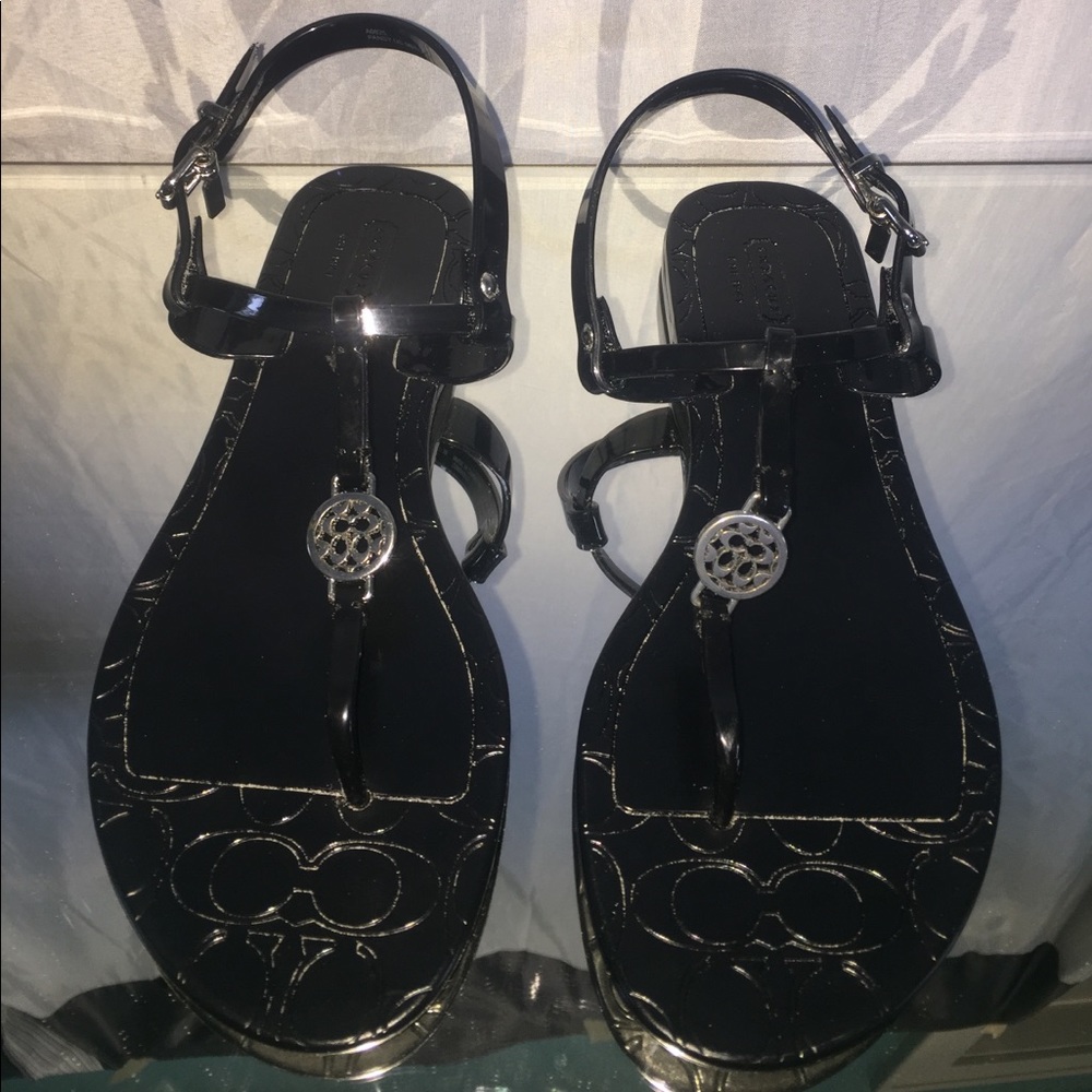 Coach black jelly sandals