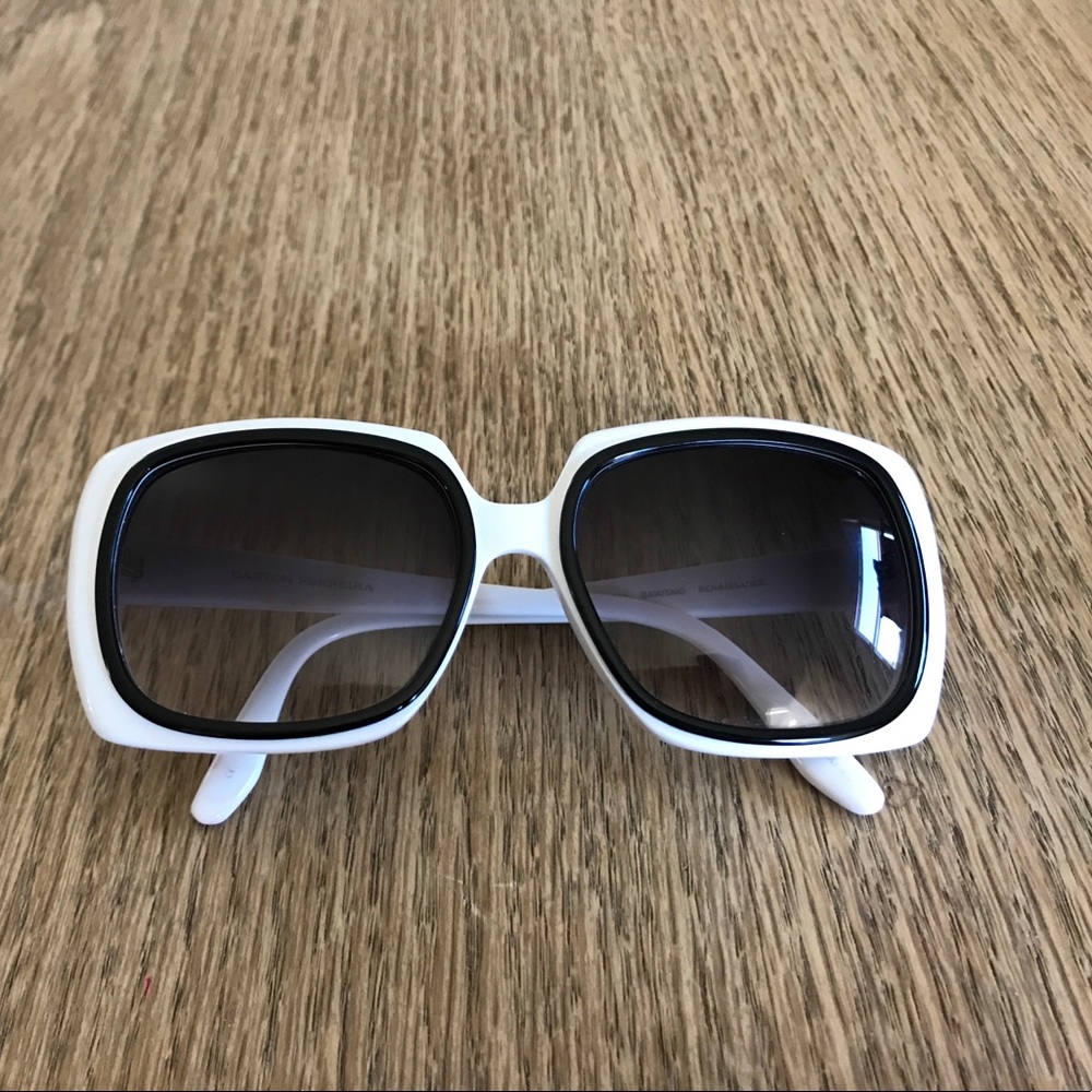 Barton Perreira White and Black Sunglasses