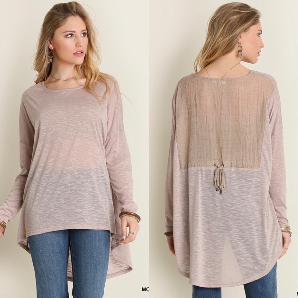 LAST ONE ⭐️ Sheer High Low Top in Mocha - Picture 2 of 2