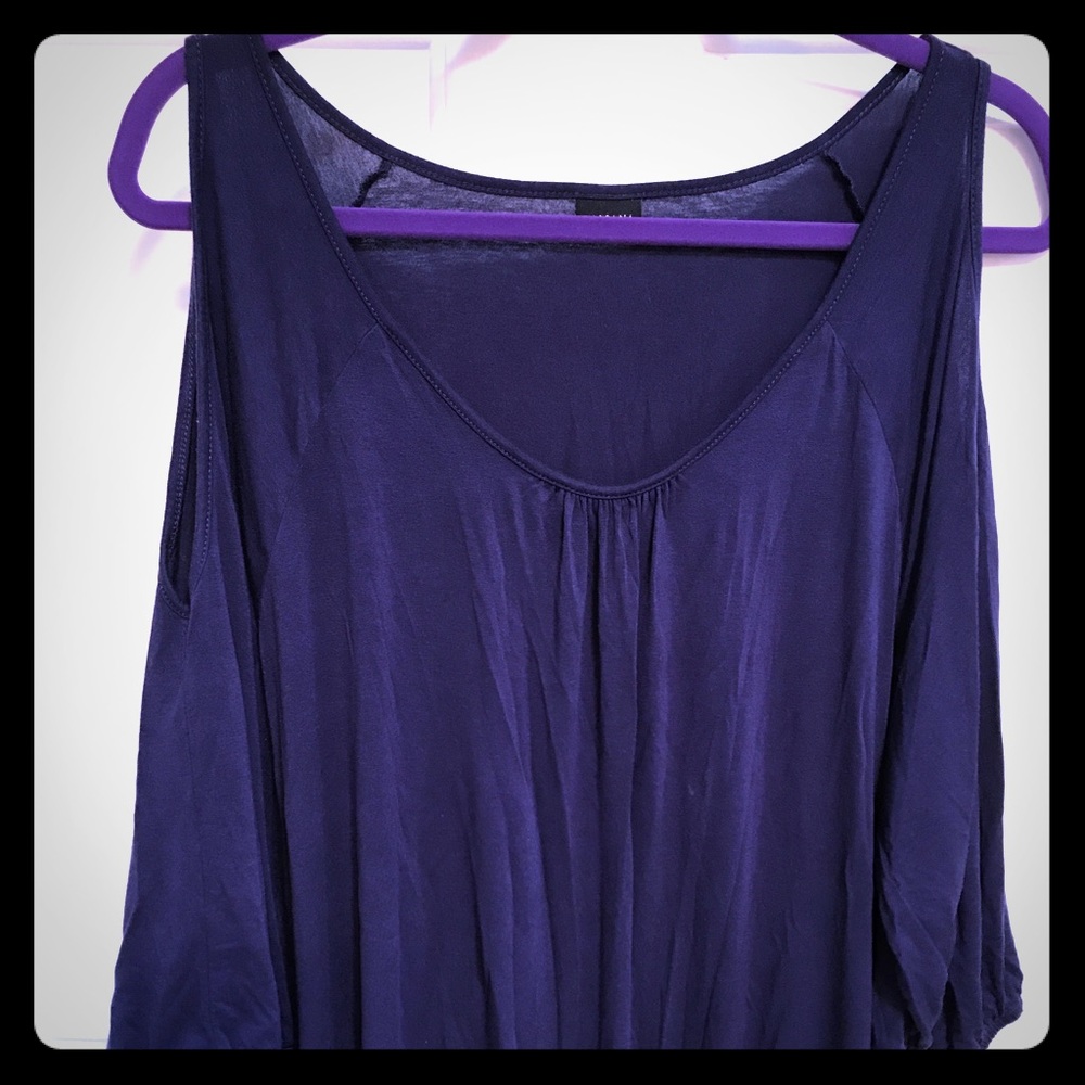 Navy blue cold shoulder top