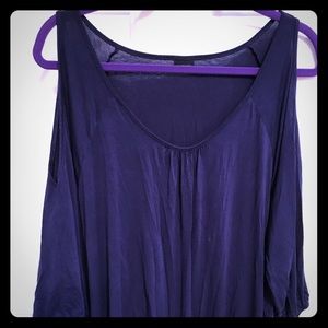 Navy blue cold shoulder top