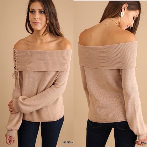 💋CLEARANCE SALE: Off Shoulder Fold-Over Sweater - Picture 2 of 2