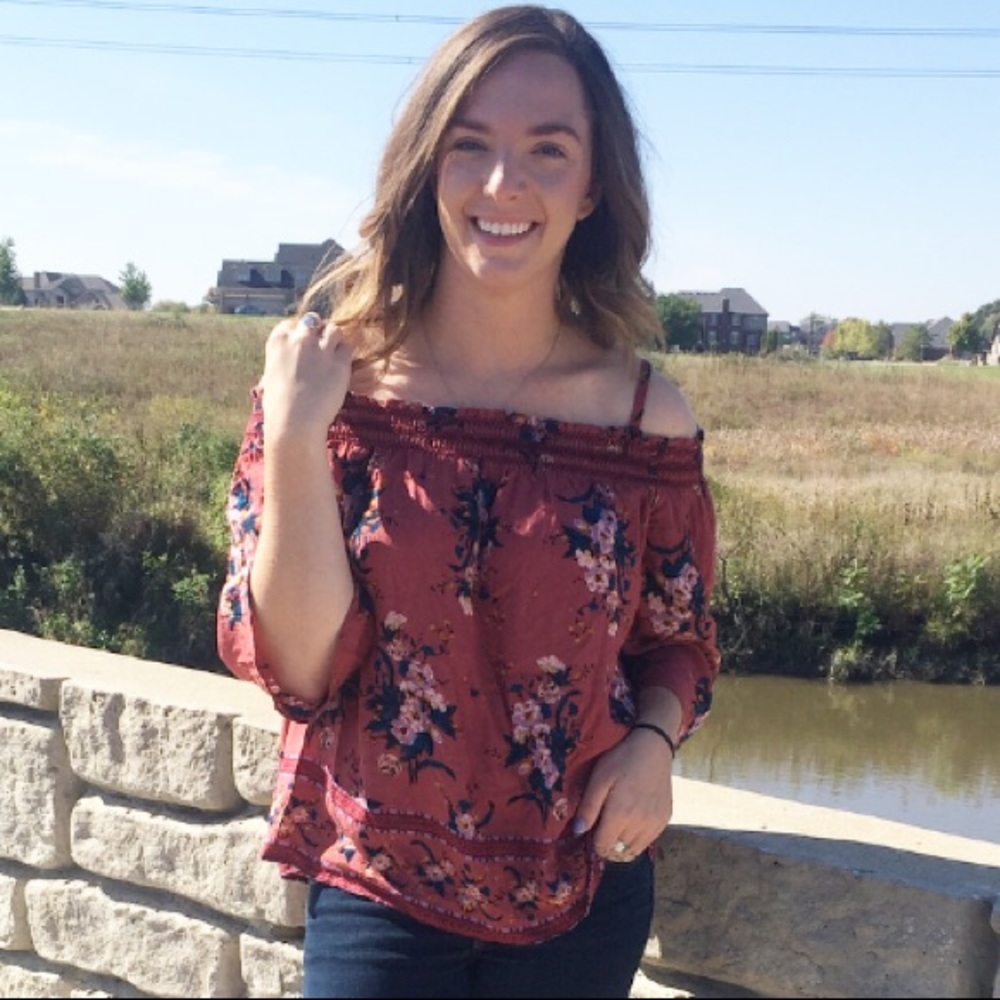 Xhilaration Off the Shoulder Floral Top