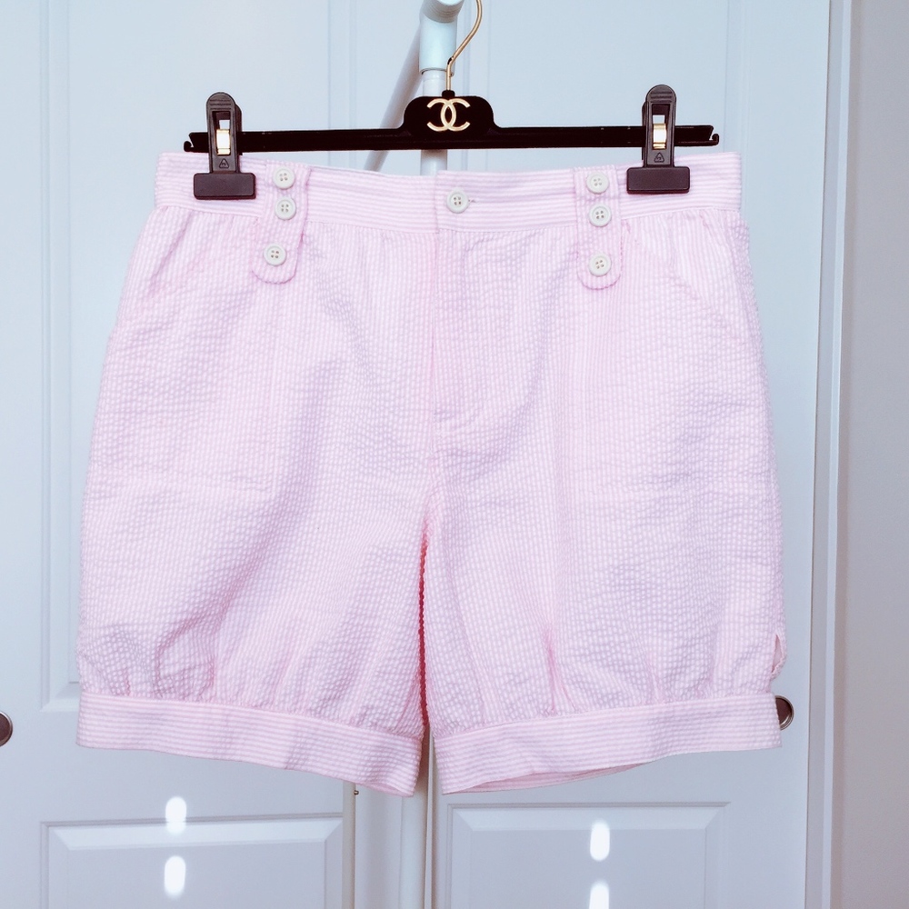 Manoush Pink and White Stripes Shorts Size Small