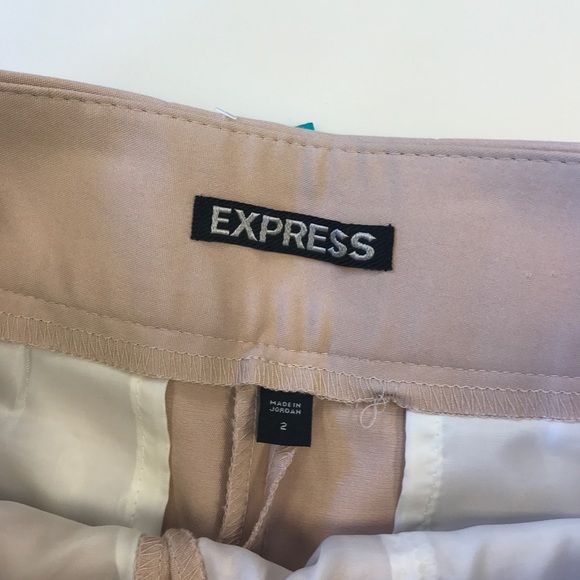 Express Beige High Waisted Shorts - Picture 2 of 3