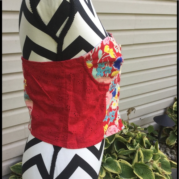 New Kimchi Blue Floral Print Button Front Bustier - Picture 7 of 8