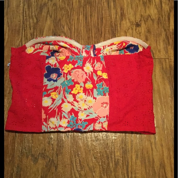 New Kimchi Blue Floral Print Button Front Bustier - Picture 5 of 8