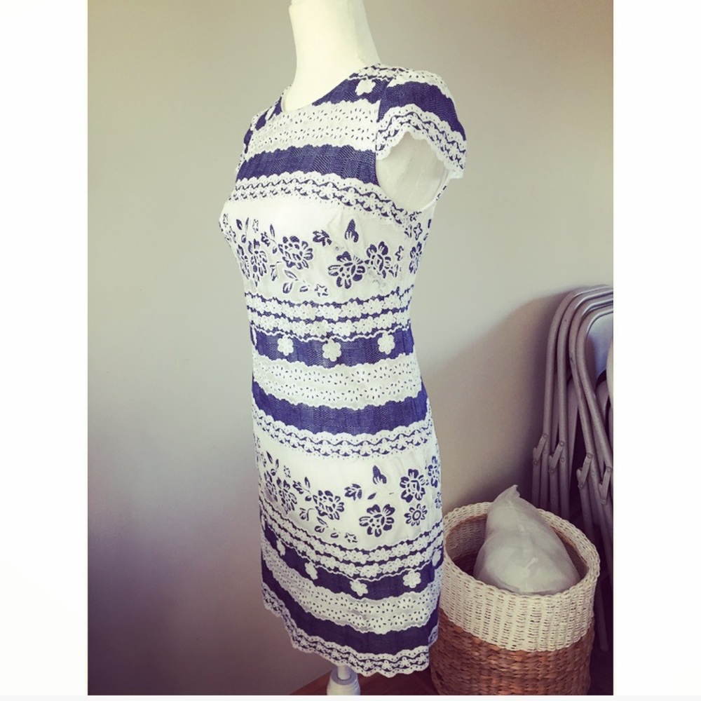 Blue & White Floral dress