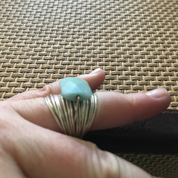 Sterling Silver Wire Wrap & Stone Ring Size 6.5 - Picture 2 of 4
